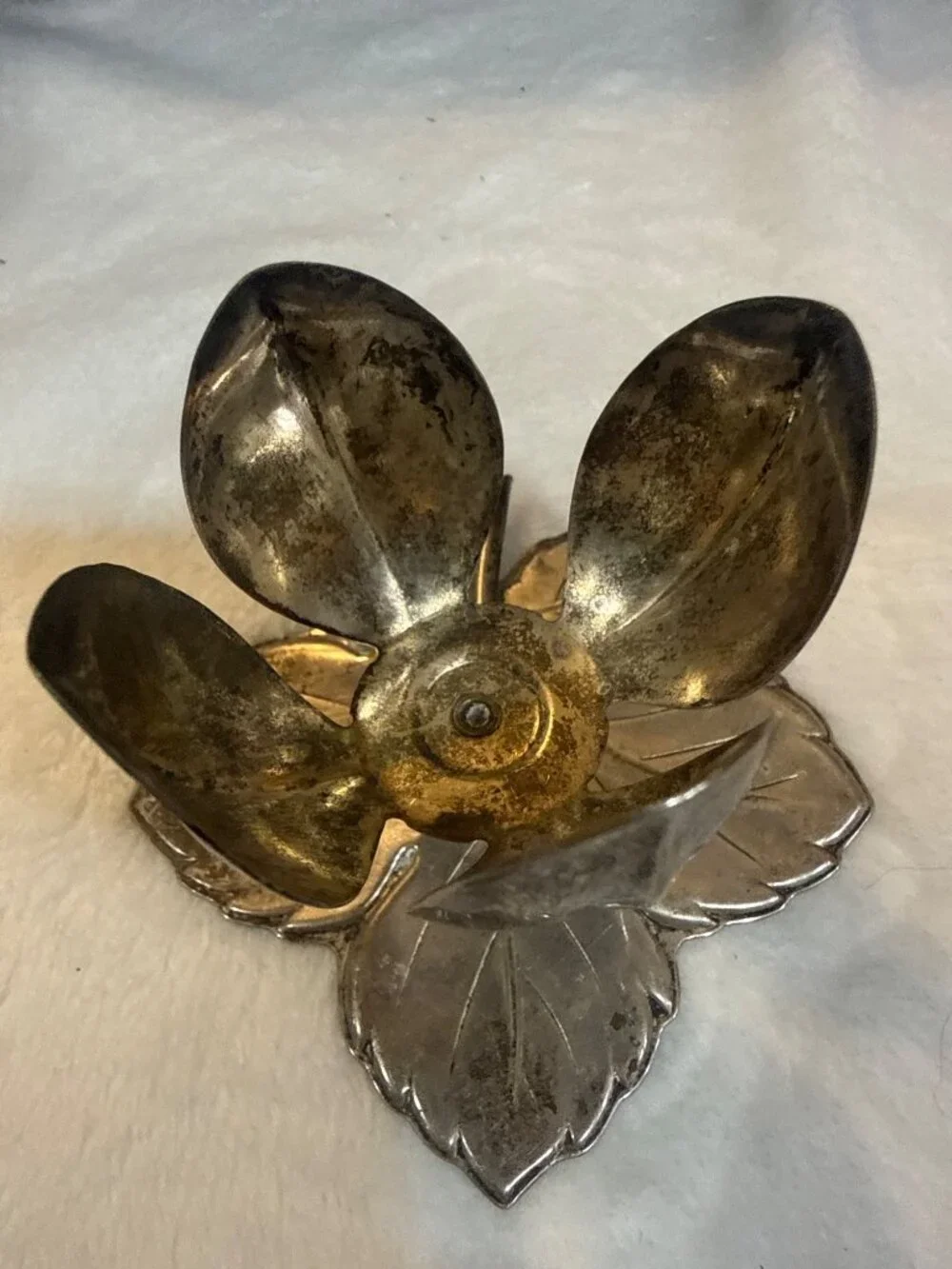 vintage German mid-century silver-plated lotus flower candle holder Quist (F.W.